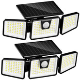 INCX front view of mounted light showing bright beam and security benefit