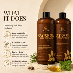 INFINA ESSENTIALS textura del champú espumosa que limpia suavemente