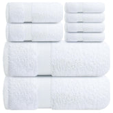 Infinitee Xclusives front view of folded towel set showing neat presentation and comfort