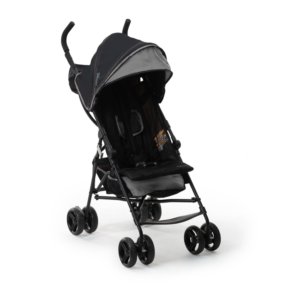 Ingenuity stroller front profile showing compact lightweight design and easy maneuvering