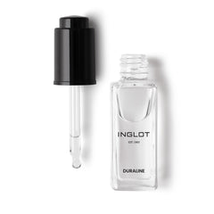 INGLOT frasco Duraline frente, vidrio y etiquetado claro, fácil dosificación