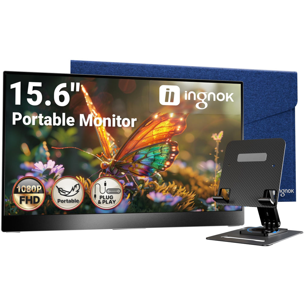 Ingnok front view showing 15.6-inch FHD screen and clear display benefit