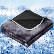 inhand cooling blanket front view showing black tie-dye and cool-look fabric for instant chill