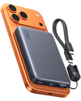 INIU front view of magnetic power bank showing sleek design and fast charging