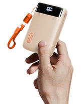 INIU power bank front view showing compact design and ports for easy carrying