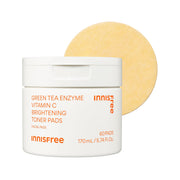 innisfree envase frontal mostrando 60 pads listo para brillo diario