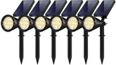InnoGear front view of six warm-white solar spotlights showing kit benefits