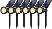 InnoGear front view of six warm-white solar spotlights showing kit benefits