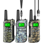 Inspireyes front packaging showing three walkie talkies and features