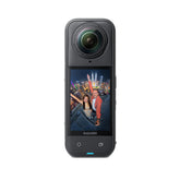 Insta360 X5 front view showing waterproof body and rugged design benefit durability