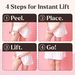 Instant Lifts Skinnies aplicadas en muslo demostrando levantamiento