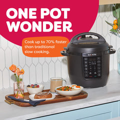 Instant Pot detalle de pulsadores y programas inteligentes para recetas rápidas