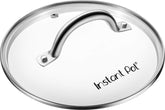 Instant Pot tapa de vidrio frontal mostrando ajuste y visibilidad para cocinar