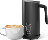 Instant Pot jarra frontal negra mostrando diseño compacto y control fácil