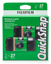 instax Fujifilm QuickSnap vista frontal mostrando diseño compacto y lista para usar