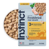 Instinct front bag showing product branding and clear ingredient callout benefits