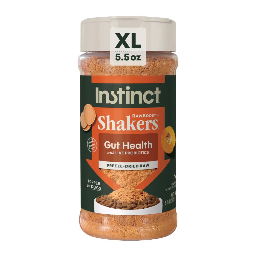 Instinct envase frontal del shaker mostrando marca y tamaño 5.5 oz para confianza