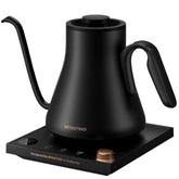 intasting kettle front view showing sleek body and handle for stylish countertop appeal