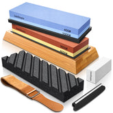 Intelitopia front packaging showing full sharpening kit and included tools benefits consistent results