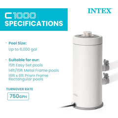 INTEX C100 operating poolside demonstrating steady water circulation benefit