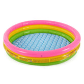 Intex piscina frontal Sunset Glow mostrando diseño colorido y diversión