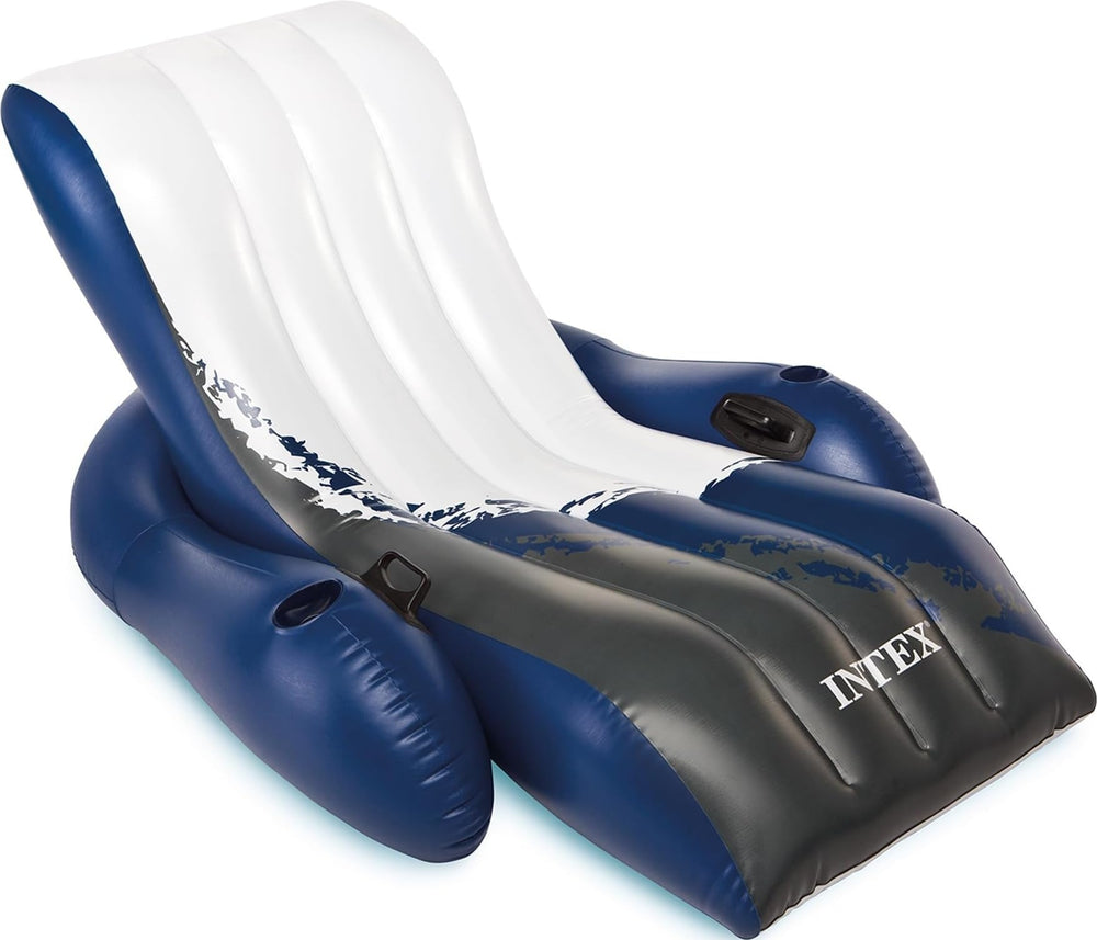 Intex silla flotante vista frontal mostrando respaldo y comodidad