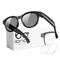 iONCT front view showing frame and lenses, offering hands-free 4K capture