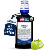 iotech ioRinse front bottle showing product and clarity for easy identification