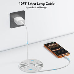 ipremium cable largo 10FT extendido en sofá para mayor comodidad