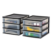 IRIS USA front view of 3-drawer organizer showing neat storage and quick access