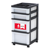 IRIS USA front view of 4-drawer cart showing organized storage and quick access