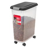 IRIS USA front packaging showing airtight pet food container for neat storage