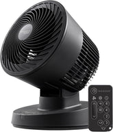 IRIS USA front view of WOOZOO fan showing compact design and strong airflow