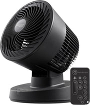 IRIS USA front view of WOOZOO fan showing compact design and strong airflow