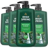 Irish Spring frente del envase con bomba, presentación clara y práctica