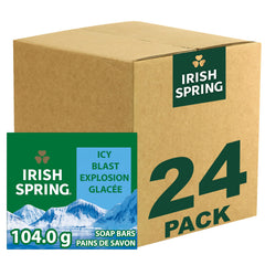 Irish Spring front packaging showing 24-pack and scent benefits