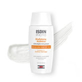 ISDIN product front packaging showing SPF 50+ protection and benefits
