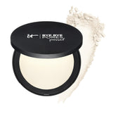 IT Cosmetics compact front view showing sleek packaging and product name, highlights portability