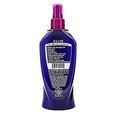 It's a 10 spray texture close-up demonstrating lightweight mist for easy detangling