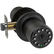 iulock front view matte black showing sleek finish and secure entrance benefit