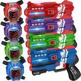 IVOXEX front package view showing complete 4-gun and vest set for instant play