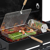 Ivtivfu front view of both baskets showing durable stainless steel and benefit of even grilling