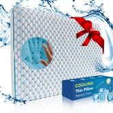 Iwacool front view of low profile pillow showing slim support and comfort