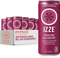 IZZE blackberry front can close-up showing vibrant label and refreshing fizz