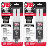 J-B Weld jeringa frontal mostrando el diseño y facilidad de uso