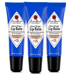 Jack Black pack frontal de 3 bálsamos labiales con SPF 25 para protección práctica