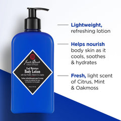 Jack Black textura de la loción en la mano con efecto no grasoso y absorción rápida