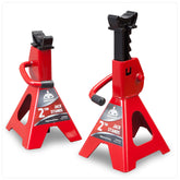 Jack Boss front view of two stands showing compact profile and secure support