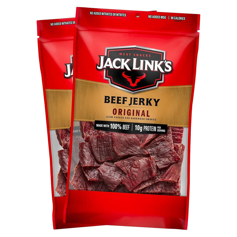 Jack Link's frente del paquete mostrando diseño y tamaño práctico