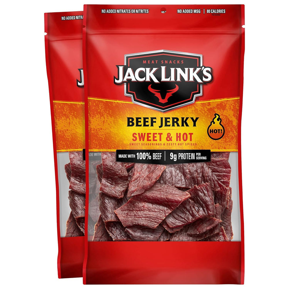 Jack Link's vista frontal del paquete mostrando el diseño y conveniencia